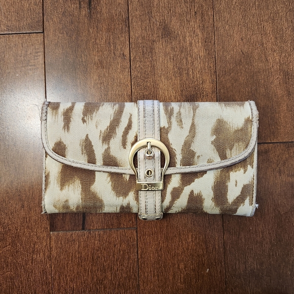Dior Handbags - Christian Dior canvas animal print vintage wallet